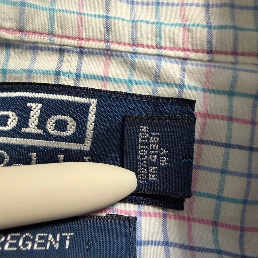 Polo Ralph Lauren Regent Classic Fit Dress Shirt Multi-Color Check Sz 17.5 34/35